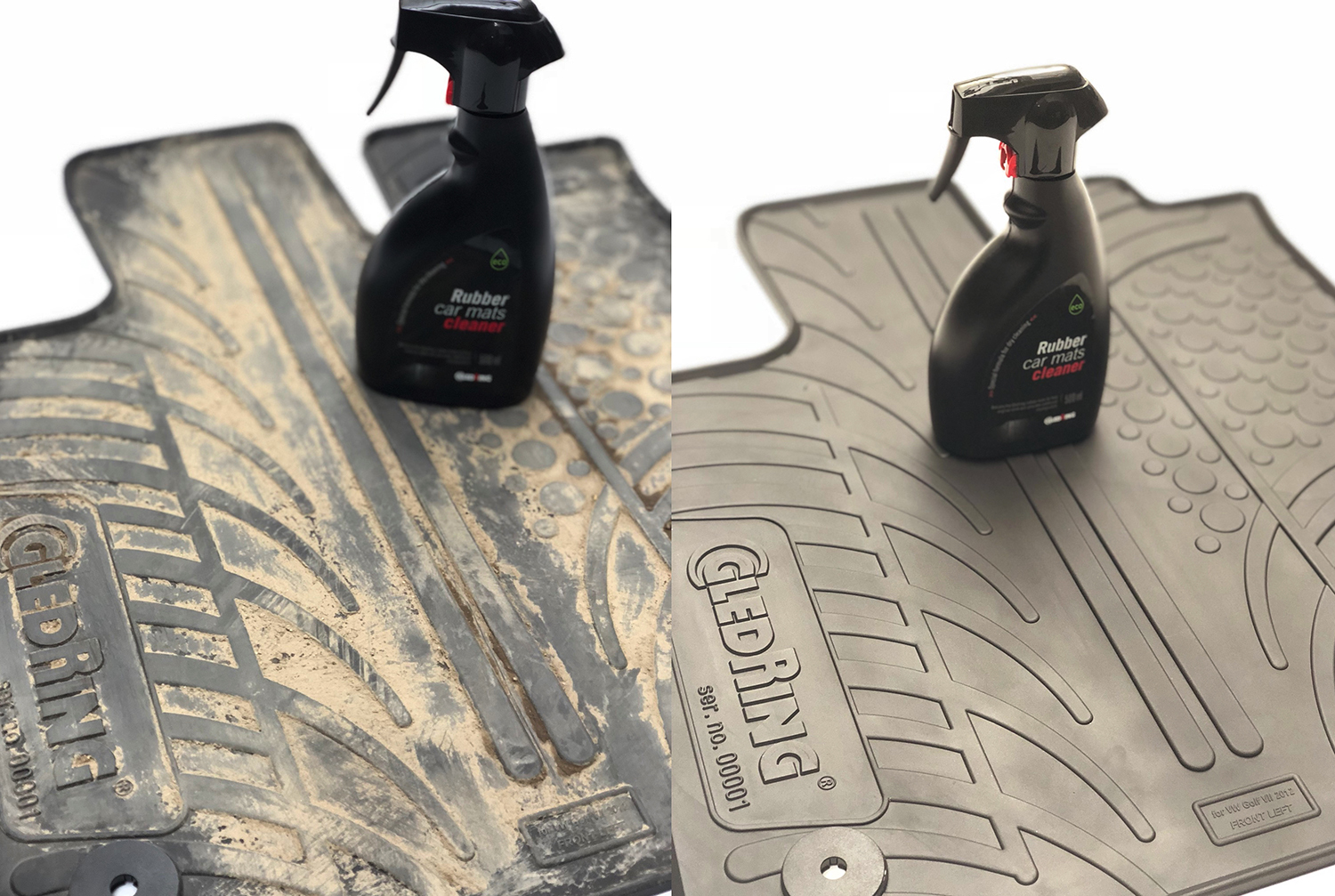Design Gummi Fußmatten mit erhöhtem Rand passend für Seat Ateca und Ateca  Cupra 07.2016> 4 tlg Farbe Schwarz Gummimatten Automatten passgenau