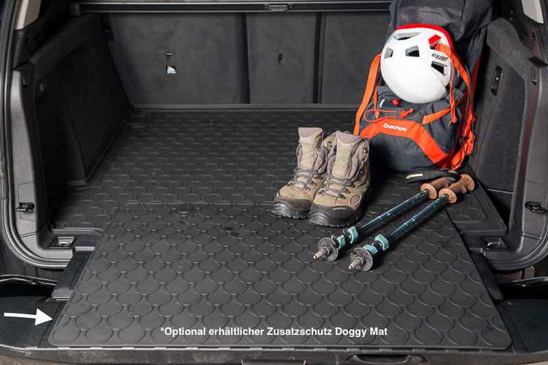 Doggy Mat BIG optionale Zusatzmatte (Stoßstangenschutz) inkl.  Befestigungsclips universal passend für Aroba Kofferraumwanne