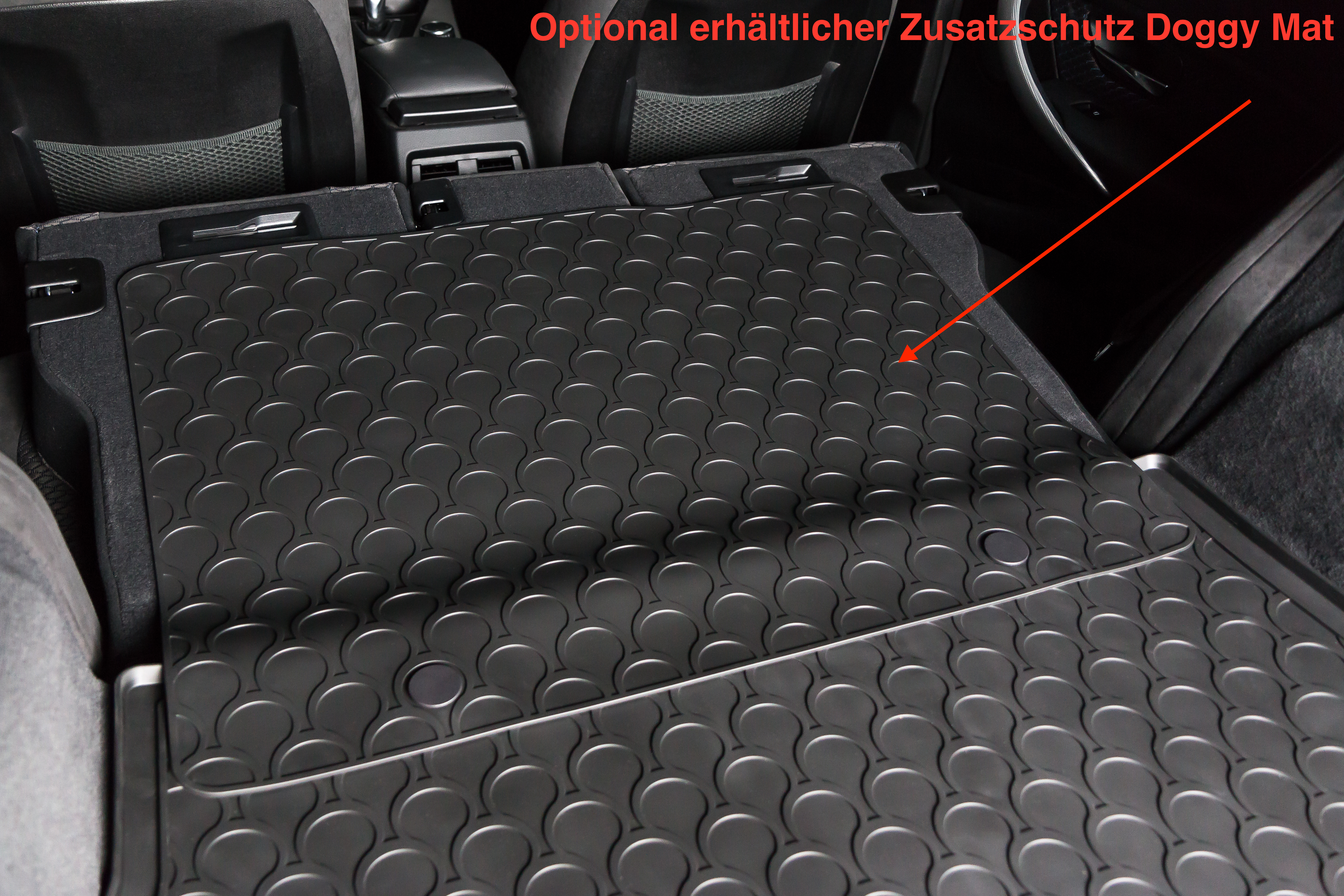 Design Kofferraumwanne passend für Ford KUGA ab BJ. 03.2013> für variablen  Ladeboden in oberer Position Kofferraummatte passgenau mit erhöhtem Rand