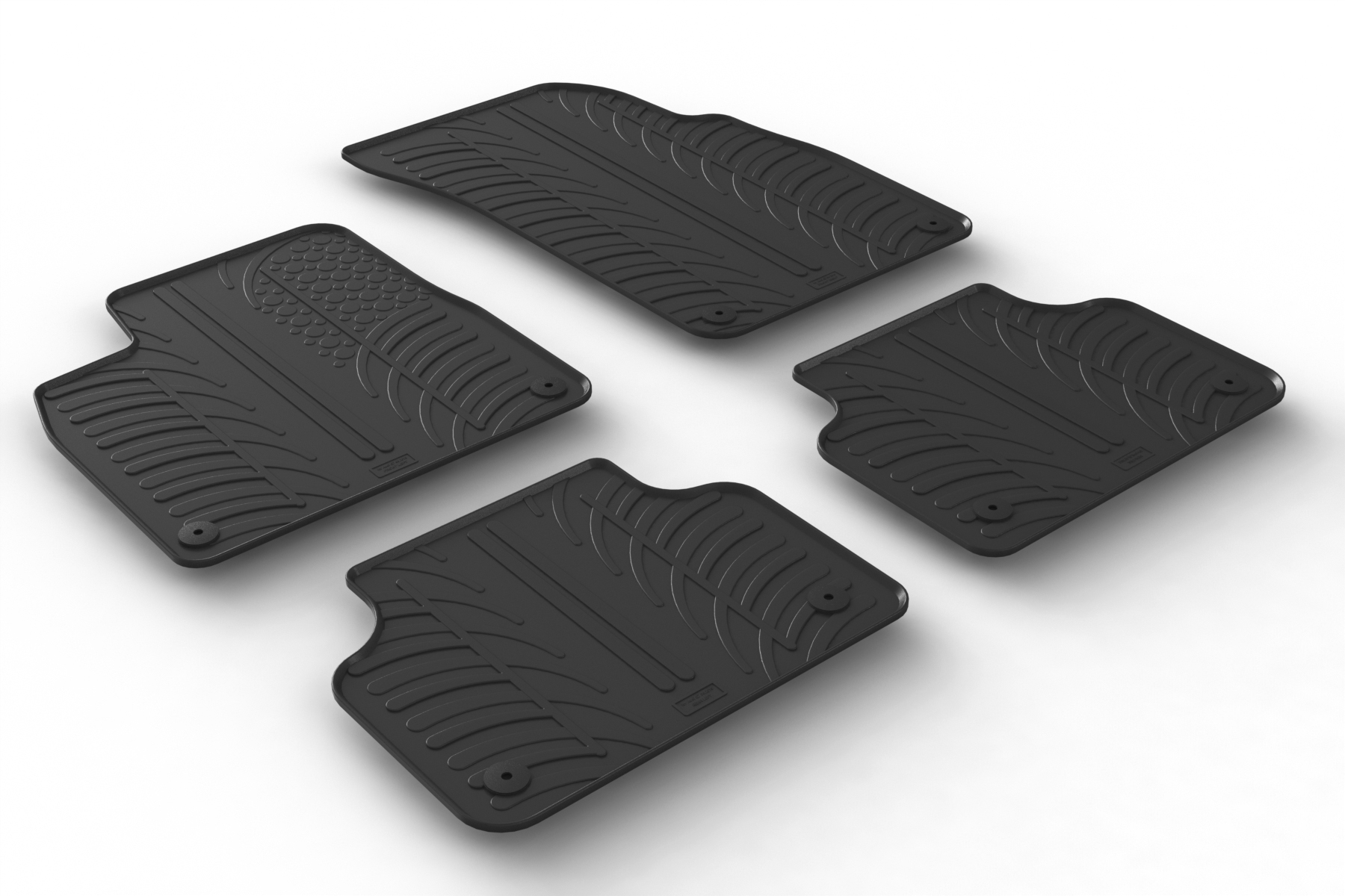 Design Gummi Fußmatten mit erhöhtem Rand passend für Audi Q8, SQ8, RSQ8  05.2018> 4 tlg Farbe Schwarz Gummimatten Automatten passgenau | Aroba | Automatten