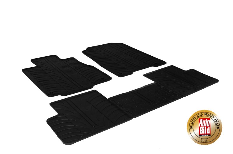 Design Gummi Fußmatten mit erhöhtem Rand passend für Honda CR-V  11.2012-08.2018 5 tlg Farbe Schwarz Gummimatten Automatten passgenau | Aroba