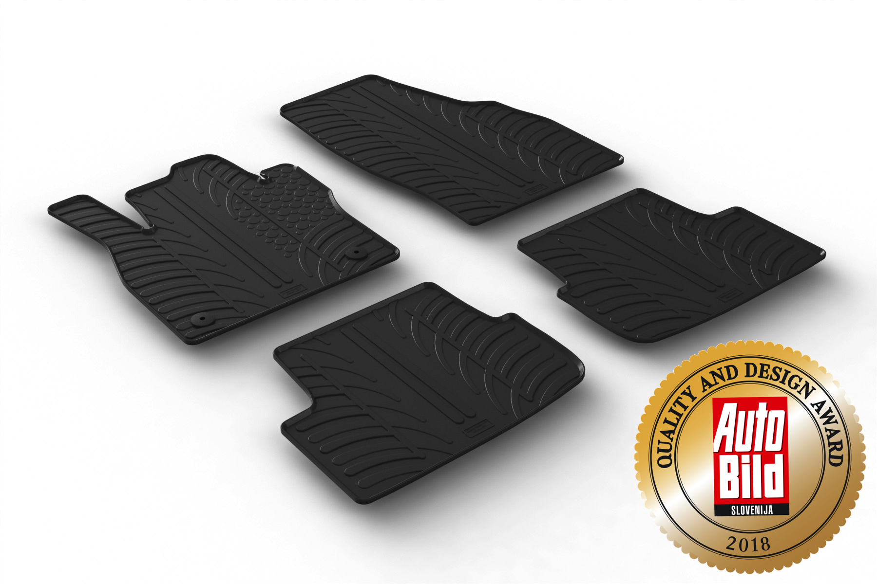 Design Gummi Fußmatten mit erhöhtem Rand passend für Seat Ibiza 06.2017> 4  tlg Farbe Schwarz Gummimatten Automatten passgenau