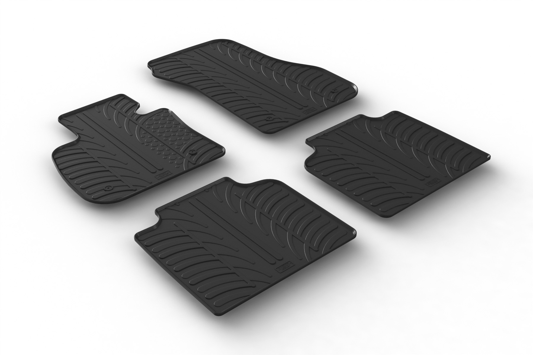 Design Gummi Fußmatten mit erhöhtem Rand passend für BMW 2er Gran Tourer  F46 06.2015> 4 tlg Farbe Schwarz Gummimatten Automatten passgenau | Aroba