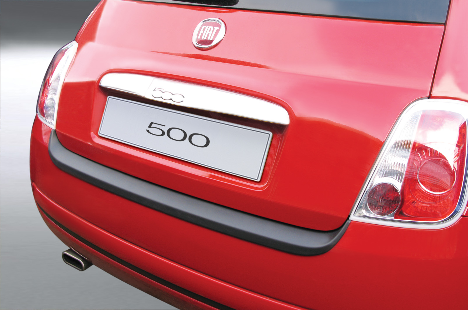 Ladekantenschutz mit Abkantung passend für Fiat 500 und 500 Cabrio ab BJ.  10.2007 bis 07.2015 (nicht für Abarth oder 500 L) ABS Farbe schwarz | Aroba