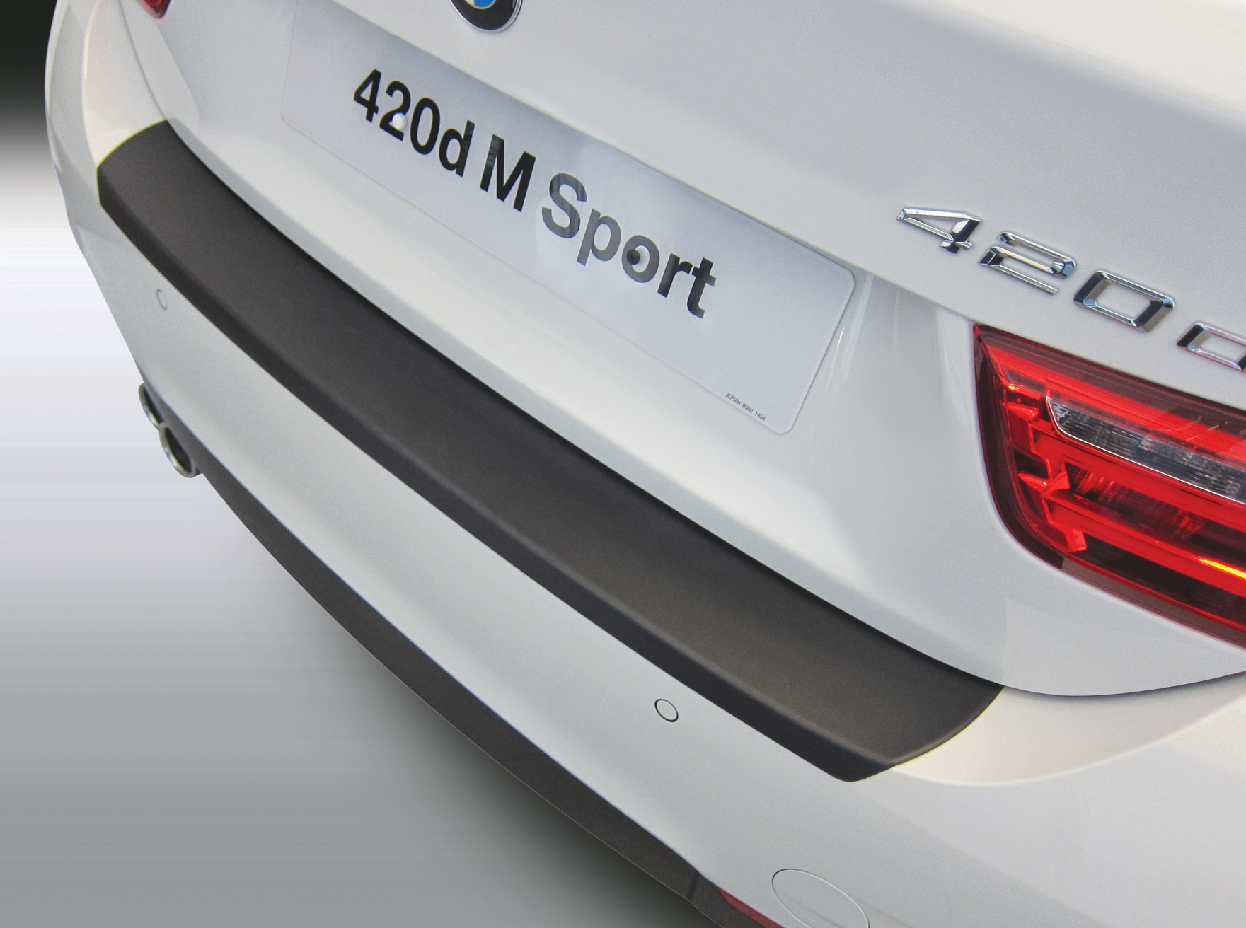 Ladekantenschutz mit Abkantung passend | mit Coupe Fahrzeuge Paket) mit BMW Aroba 4er F36 ab schwarz für M M-Paket 04.2014> für BJ. Gran ABS Farbe (nur