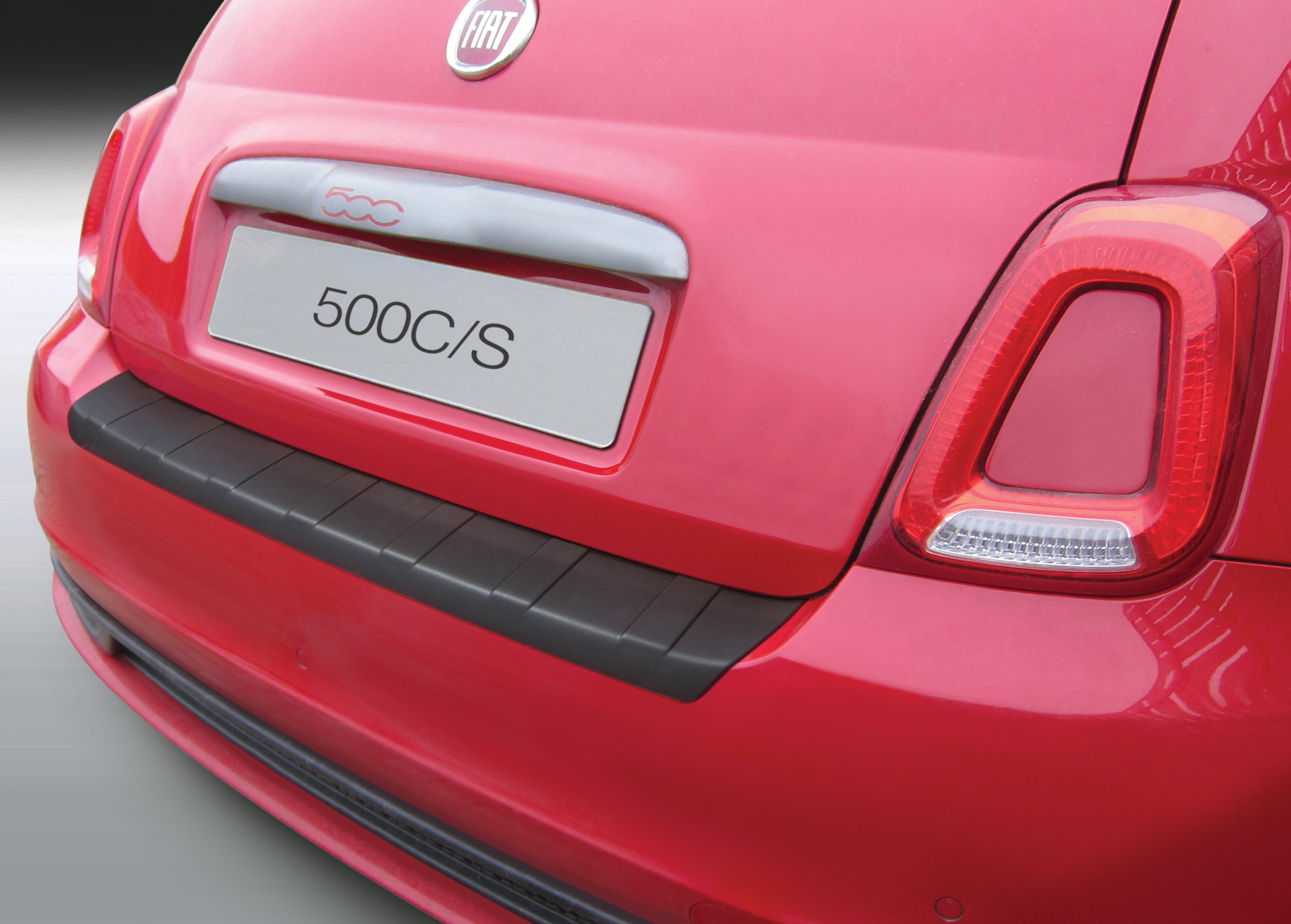 Ladekantenschutz mit Abkantung passend für Fiat 500C und 500S ab BJ.  04.2016> ABS Farbe schwarz | Aroba