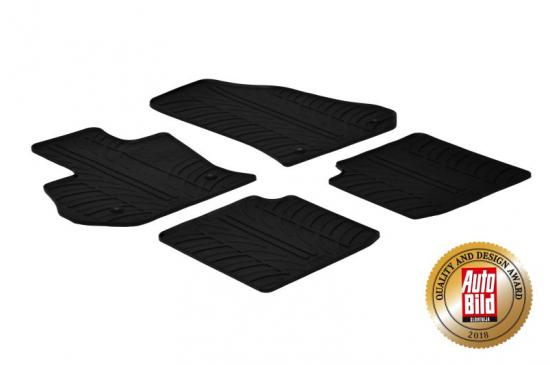 Design Gummi Fußmatten mit erhöhtem Rand passend für Fiat 500L  10.2012-07.2017 4 tlg Farbe Schwarz Gummimatten Automatten passgenau