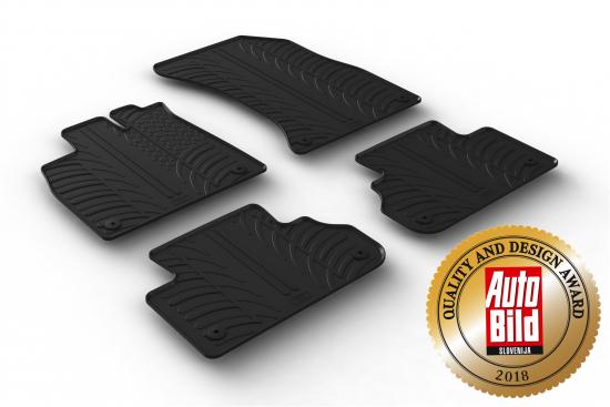 Design Gummi Fußmatten mit erhöhtem Rand passend für Audi Q5 und SQ5 FY  10.2016> 4 tlg Farbe Schwarz Gummimatten Automatten passgenau