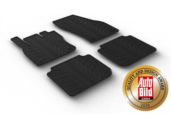 Design Gummi Fußmatten mit erhöhtem Rand passend für Skoda Kodiaq auch  Scout und RS 11.2016> 4 tlg Farbe Schwarz Gummimatten Automatten passgenau