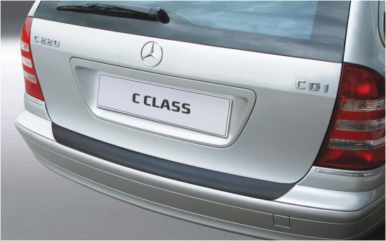 Ladekantenschutz mit Abkantung passend für Mercedes Benz C Klasse T Modell  (Kombi) (W203T) ab BJ. 2001 bis 09.2007 ABS Farbe schwarz