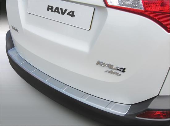 Ladekantenschutz mit Abkantung passend für Toyota Rav 4 ab BJ. 04.2013 bis  01.2016 ABS Sonderfarbe Aluminium Gebürstet Optik
