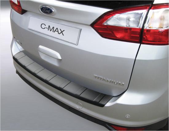 Ladekantenschutz mit Abkantung passend für Ford Grand C-MAX ab BJ. 12.2010  bis 05.2015 ABS Sonderfarbe Aluminium Gebürstet Optik | Aroba