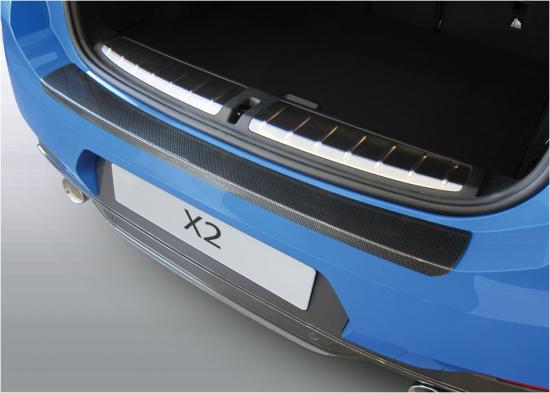 Ladekantenschutz mit Abkantung passend für BMW X2 F39 für alle Modelle auch  M Sport ab BJ. 03.2018> ABS Farbe schwarz | Aroba