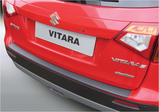 Ladekantenschutz mit Abkantung passend für Suzuki Vitara ab BJ. 03.2015>  ABS Sonderfarbe Aluminium Gebürstet Optik | Aroba