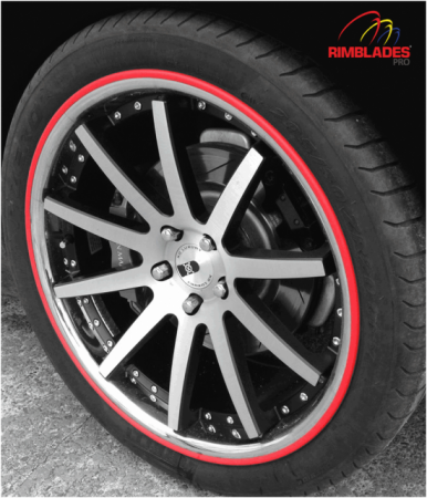rot Rimblades mit 3M Kleber Premium Felgenschutz und Styling für Alufelgen bis 22/'/' ~ schneller Versand innerhalb 24 Stunden ~ Farbe