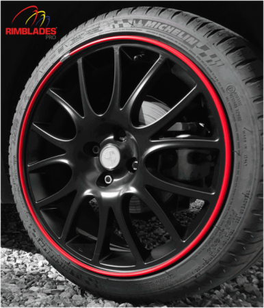 Citroen DS3 Red Rimblades Alloy Wheel Edge Ring Rim Protectors Tyres Tire Guard Rubber Moulding 