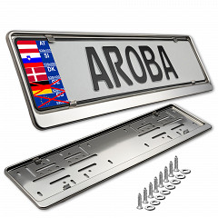 2x Premium 100% Stainless Steel License Plate Frame High Shine Polished for Austria, Slowenia, Denmark, Hungary (LICENSE PLATE SIZE 520MM X 120MM)