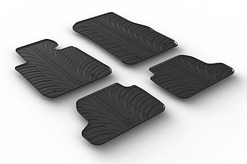 Design Gummi Fußmatten passend für BMW 2er Coupe F22, M235, M240, M2 BJ. 03.2014-09.2020 4 tlg mit erhöhtem Rand Farbe Schwarz Gummimatten Automatten passgenau