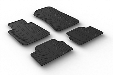 Design Gummi Fußmatten passend für BMW 1er 3 und 5 Türer E81 & E87 BJ. 09.2004-01.2012 4 tlg mit erhöhtem Rand Farbe Schwarz Gummimatten Automatten passgenau