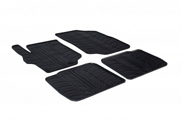 Design Gummi Fußmatten passend für Citroen C-Elysee BJ. 01.2012-12.2017 4 tlg mit erhöhtem Rand Farbe Schwarz Gummimatten Automatten passgenau