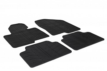 Custom Fit Rubber Floor Mats Compatible With Hyundai Santa Fe 10.2012-08.2018 4 Pcs Set, With Raised Edge, Award Winning Design, Black Colour, Precision-Fit Rubber Car Mats