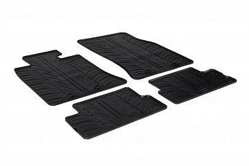 Design Gummi Fußmatten passend für Mini One Cooper Cooper S Cooper D JCW R56 (vorne passend auch bei R55 und R57) BJ. 11.2006-02.2014 4 tlg mit erhöhtem Rand Farbe Schwarz Gummimatten Automatten passgenau