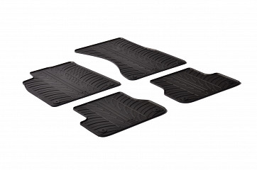 Design Gummi Fußmatten passend für Audi A7, S7, RS7 4G BJ. 10.2010-12.2017 4 tlg mit erhöhtem Rand Farbe Schwarz Gummimatten Automatten passgenau