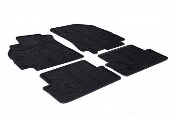Design Gummi Fußmatten passend für Renault Fluence BJ. 07.2010-11.2012 4 tlg mit erhöhtem Rand Farbe Schwarz Gummimatten Automatten passgenau