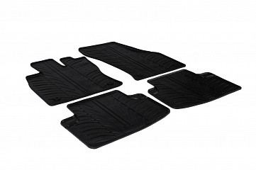 Design Gummi Fußmatten passend für Volkswagen Golf Sportsvan BJ. 09.2013-04.2020 4 tlg mit erhöhtem Rand Farbe Schwarz Gummimatten Automatten passgenau