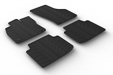 Custom Fit Rubber Floor Mats Compatible With Volkswagen Arteon & Arteon Shooting Brake 06.2017-> 4 Pcs Set, With Raised Edge, Award Winning Design, Black Colour, Precision-Fit Rubber Car Mats