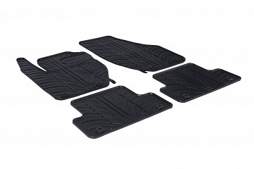 Custom Fit Rubber Floor Mats Compatible With Volvo V40 & V40 Cross Country 08.2012-01.2020 4 Pcs Set, With Raised Edge, Award Winning Design, Black Colour, Precision-Fit Rubber Car Mats