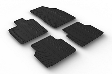 Design Gummi Fußmatten passend für Audi Q4 e tron & Q4 etron Sportback ab BJ. 06.2021-> 4 tlg mit erhöhtem Rand Farbe Schwarz Gummimatten Automatten passgenau