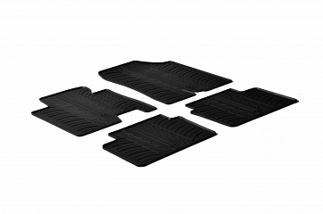Custom Fit Rubber Floor Mats Compatible With Kia Ceed & Ceed Sportswagon (Estate) 05.2012-08.2015 4 Pcs Set, With Raised Edge, Award Winning Design, Black Colour, Precision-Fit Rubber Car Mats