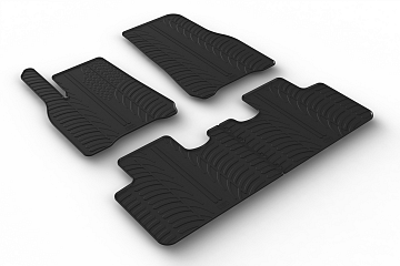 Custom Fit Rubber Floor Mats Compatible With Tesla Model Y 09.2021-> 4 Pcs Set, With Raised Edge, Award Winning Design, Black Colour, Precision-Fit Rubber Car Mats