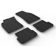 Design Gummi Fußmatten passend für Audi A6 Avant Kombi 4F BJ. 2004-2010 4 tlg mit erhöhtem Rand Farbe Schwarz Gummimatten Automatten passgenau