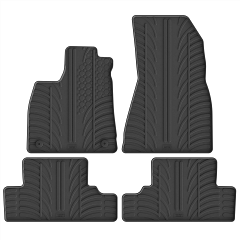 Custom Fit Rubber Floor Mats Compatible With Renault R5 01.2025-> 2 Pcs Set, With Raised Edge, Award Winning Design, Black Colour, Precision-Fit Rubber Car Mats