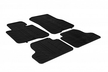 Design Gummi Fußmatten passend für BMW 4er Gran Coupe F36 BJ. 03.2014-05.2020 4 tlg mit erhöhtem Rand Farbe Schwarz Gummimatten Automatten passgenau