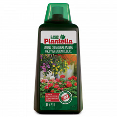 PLANTELLA Basic Liquid Fertilizer for Balcony Plants 1 L – For Geraniums, Petunias, Begonias & More – Promotes Flower Richness & Dense Foliage – Easy Dosage with Measuring Cap