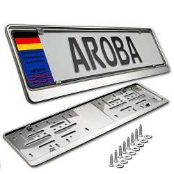 2x Premium Auto Kennzeichenhalter 100% EDELSTAHL POLIERT für 46cm KURZKENNZEICHEN (Kennzeichen der Größe 460mm x 110mm) Nummernschildhalter Kennzeichenhalterung Kennzeichenrahmen INOX V2A Rostfreier Stahl