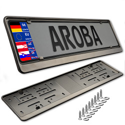 2x Premium Auto Kennzeichenhalter 100% EDELSTAHL GEBÜRSTET für DEUTSCHLAND und EU (Kennzeichen der Größe 520mm x 110mm) Nummernschildhalter Kennzeichenhalterung Kennzeichenrahmen INOX Rostfreier Stahl V2A