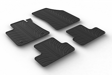 Custom Fit Rubber Floor Mats Compatible With Renault Megane IV Hatchback & Coupe 03.2016-> 4 Pcs Set, With Raised Edge, Award Winning Design, Black Colour, Precision-Fit Rubber Car Mats