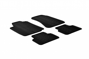 Design Gummi Fußmatten passend für Alfa Romeo 159 BJ. 09.2005-11.2011 4 tlg mit erhöhtem Rand Farbe Schwarz Gummimatten Automatten passgenau