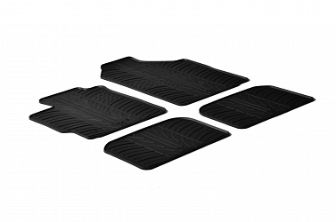 Design Gummi Fußmatten passend für Toyota Urban Cruiser BJ. 04.2009-06.2014 4 tlg mit erhöhtem Rand Farbe Schwarz Gummimatten Automatten passgenau