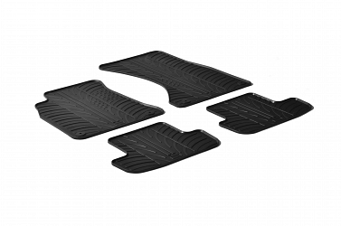 Design Gummi Fußmatten passend für Audi A5 8T Coupe, S5, RS5 BJ. 06.2007-07.2016 4 tlg mit erhöhtem Rand Farbe Schwarz Gummimatten Automatten passgenau