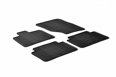 Custom Fit Rubber Floor Mats Compatible With Audi Q7 09.2005-03.2015 4 Pcs Set, With Raised Edge, Award Winning Design, Black Colour, Precision-Fit Rubber Car Mats