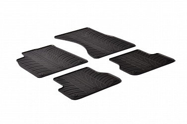 Custom Fit Rubber Floor Mats Compatible With Audi A6 Limousine, Avant (Estate), Allroad, S6, RS6 (4G) 01.2011-05.2018 4 Pcs Set, With Raised Edge, Award Winning Design, Black Colour, Precision-Fit Rubber Car Mats