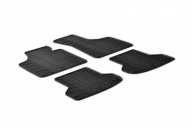 Design Gummi Fußmatten passend für Audi A3 und A3 Sportback (8P), S3, RS3 BJ. 05.2003-05.2012 4 tlg mit erhöhtem Rand Farbe Schwarz Gummimatten Automatten passgenau