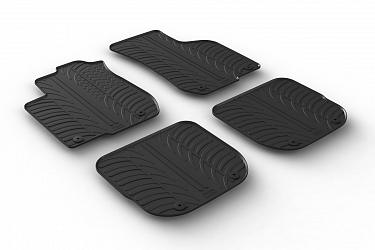 Design Gummi Fußmatten passend für Audi A3 3 und 5 Türer BJ. 06.1996-05.2003 4 tlg mit erhöhtem Rand Farbe Schwarz Gummimatten Automatten passgenau