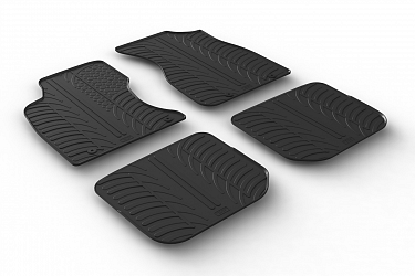 Design Gummi Fußmatten passend für Audi A4 Limousine und Avant (Kombi), S4, RS4 (B5) BJ. 01.1996-08.2001 4 tlg mit erhöhtem Rand Farbe Schwarz Gummimatten Automatten passgenau