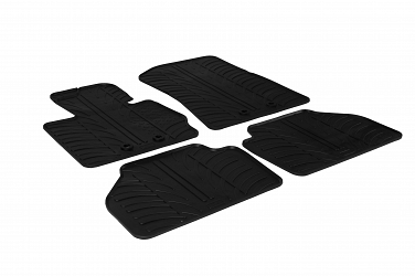 Design Gummi Fußmatten passend für BMW X4 F26, M40i BJ. 04.2014-03.2018 4 tlg mit erhöhtem Rand Farbe Schwarz Gummimatten Automatten passgenau